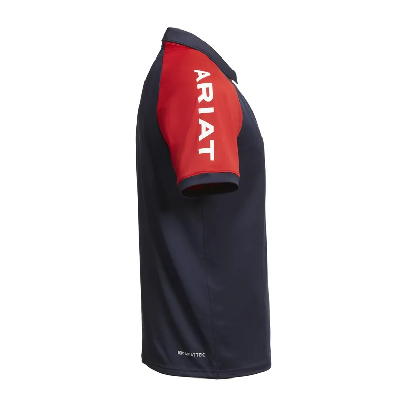 Ariat Team 3.0 Polo Shirt Mens in Navy and Red-2